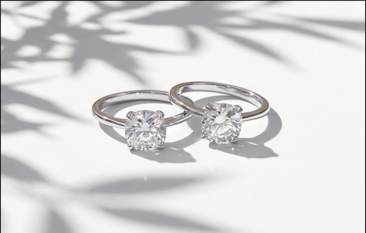 Sterling Silver VVS Moissanite Bypass Ring – Double Band — styling look 5