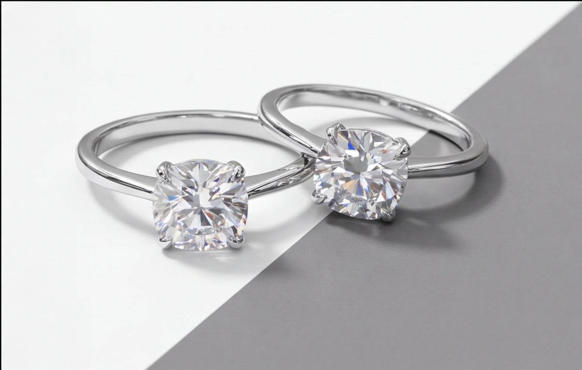Sterling Silver VVS Moissanite Bypass Ring – Double Band — styling look 6