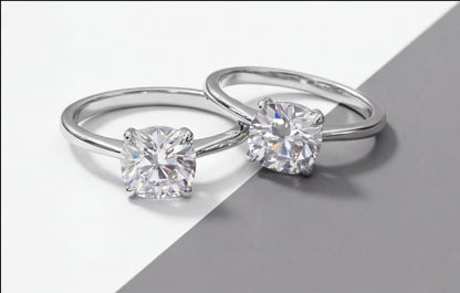 Sterling Silver VVS Moissanite Bypass Ring – Double Band — styling look 6